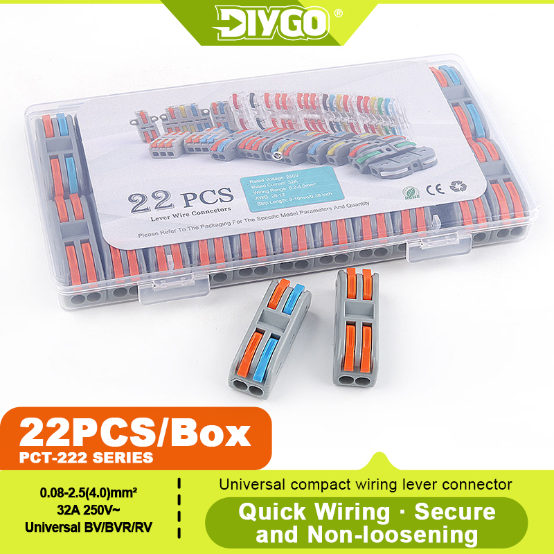 DIY GO 22PCS 레버 와이어 커넥터 푸시인 퀵  - Push Fit Connector 리뷰 및 가격
