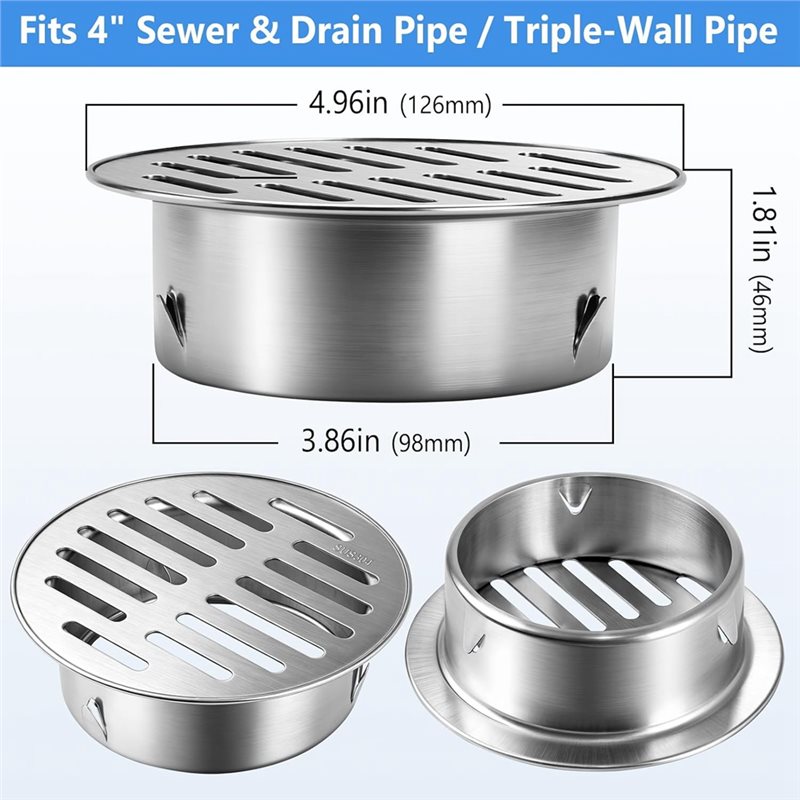 RMWIN-4인치 304 스테인리스 스틸 배수구 커버- - Drain Pipe Clip 리뷰 및 가격